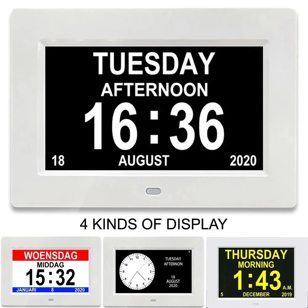 12 Alarms LED Calendar Clock with Multi-languages to Display. Reminding Work and Plans. A Medicine Time Reminder