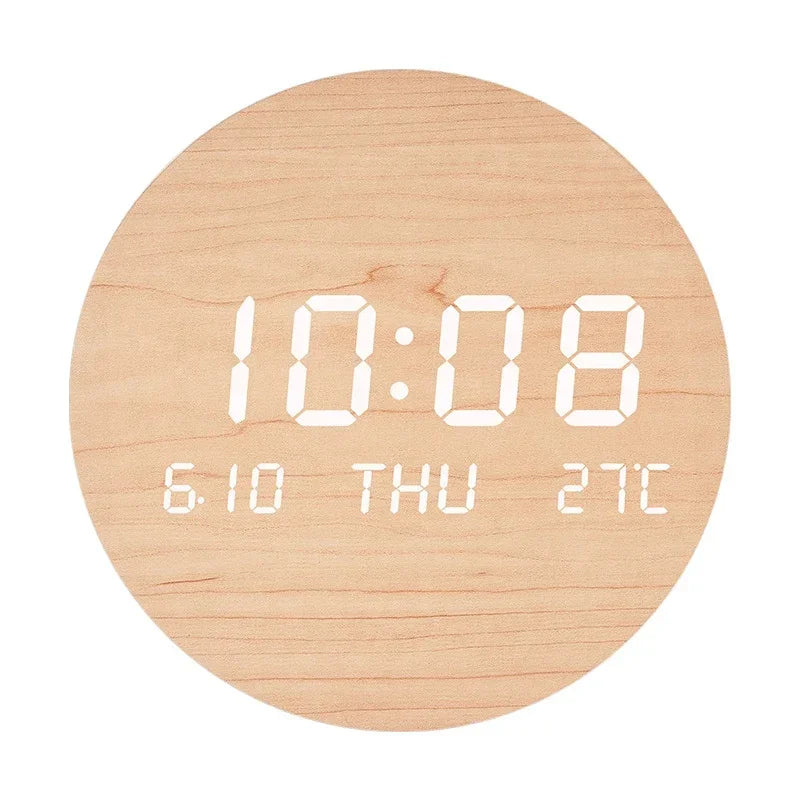 LED Digital Wall Clock Temperature Date Time Multi-function Display Living Room Home Bedroom Silent Clock Fashion Wall