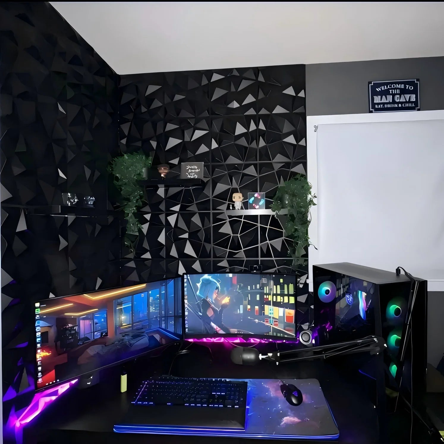 3D Wall Panels 30x30cm Indoor Wall Decoration for Living Room Bedroom Hotel Office Mural Tile-Panel-Mold 3D Wall Sticker