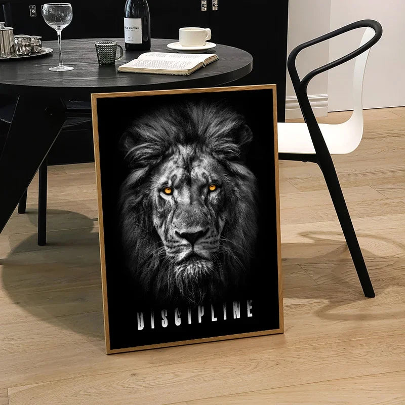 Animal Motivational Wall Art Lion Wolf Leopard Canvas Painting Entrepreneur Quotes Prints Posters Home Office Decor