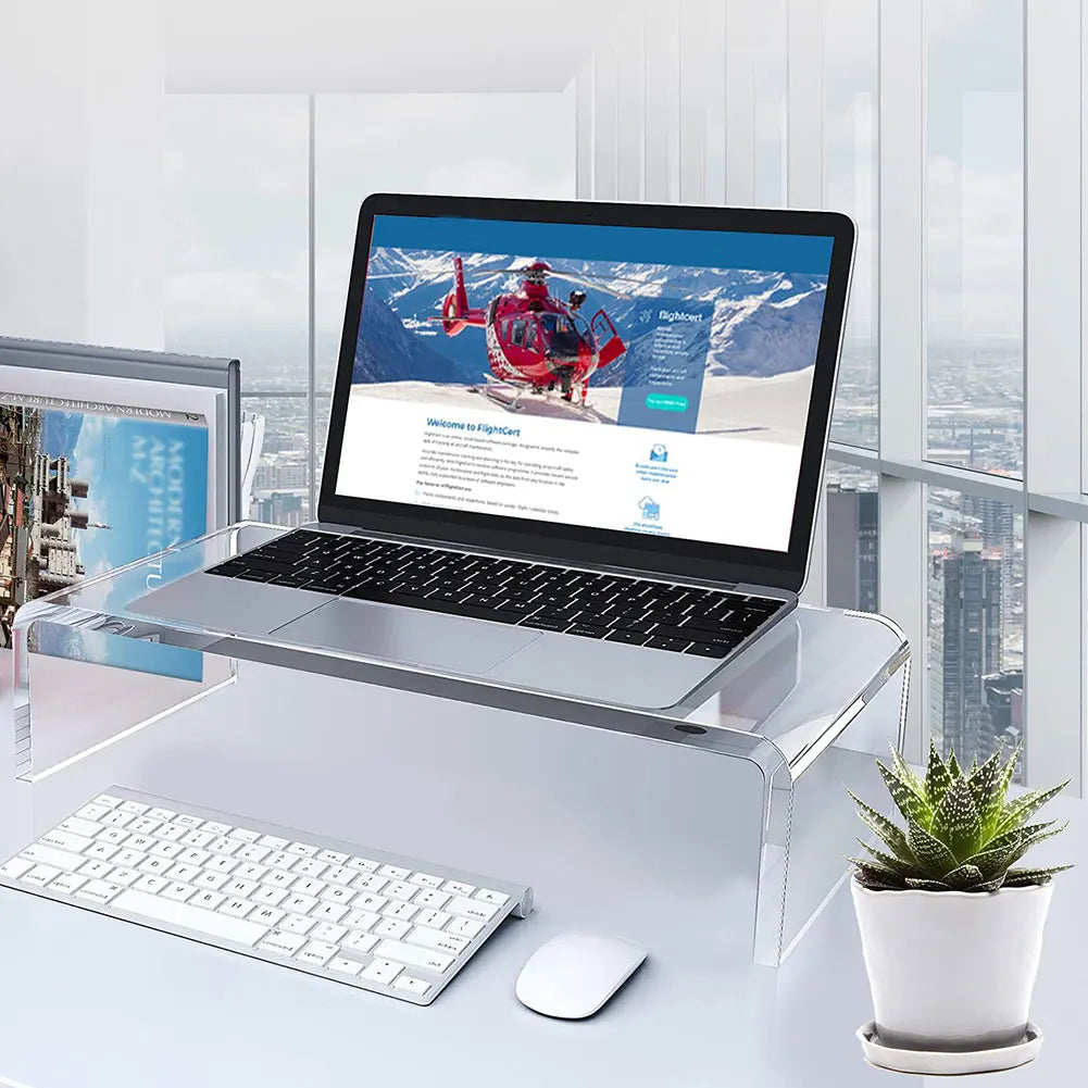 Acrylic Monitor Stand Laptop Stand Riser Desk Computer Stand for Home Office Printer TV Screen Keyboard Storage