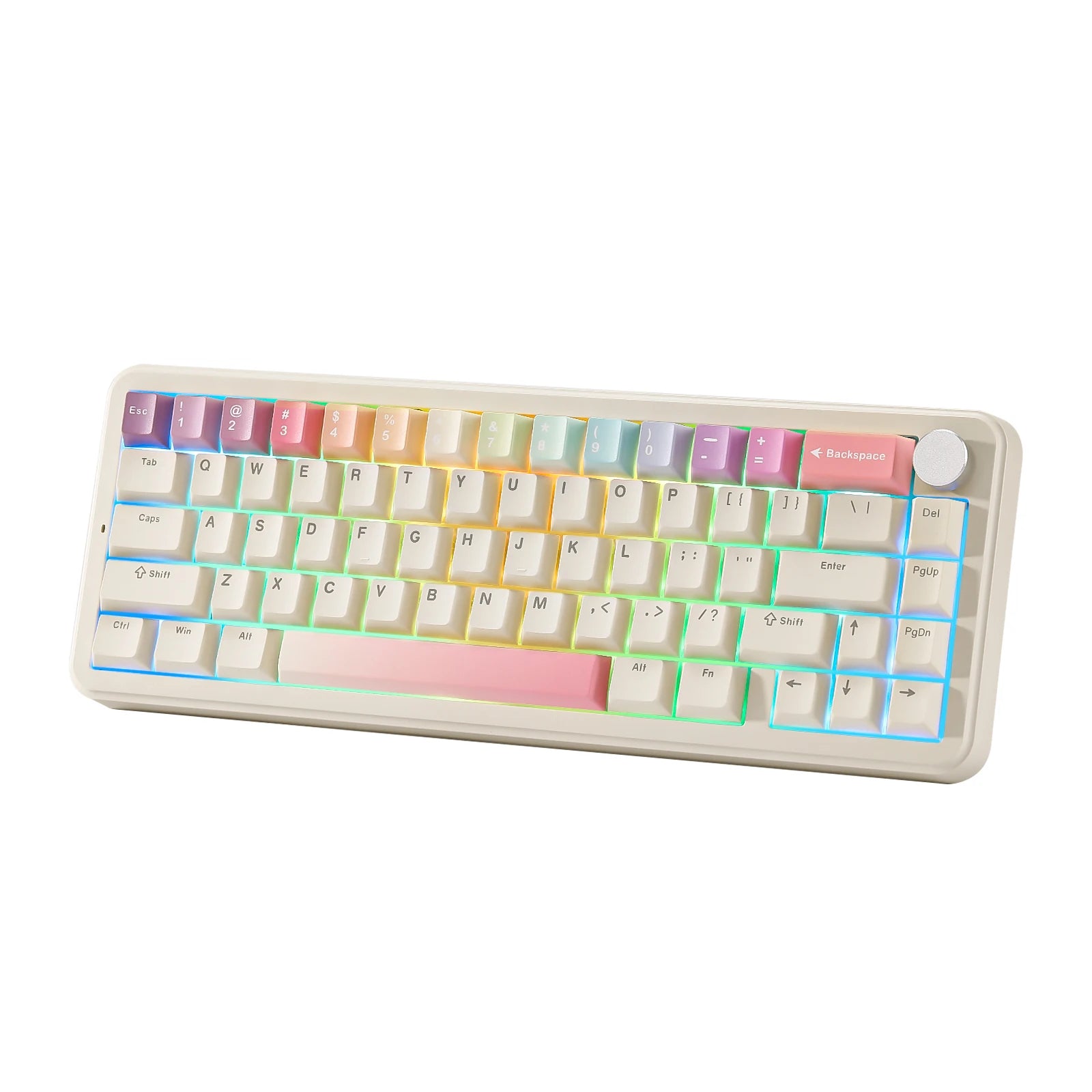 YUNZII B68 Wireless Mechanical Gaming Keyboard Tri-Mode Hot Swappable Cute Gasket Mounted Creamy Keyboard for Win/Mac,