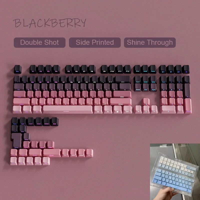 OEM Profile Gradient Keycaps ISO Enter Side Printed PBT Double Shot Keycap For Cherry MX Switch Mechanical Keyboard Key
