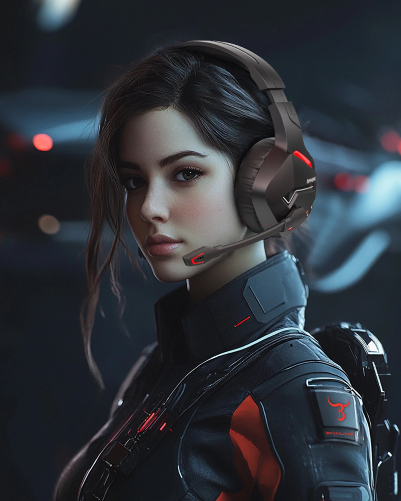 BINNUNE BW01 Dual Wireless Headsets Gamer with Mic Bluetooth Gaming Headset for PC PS4 PS5 Gaming Headphones for Laptop