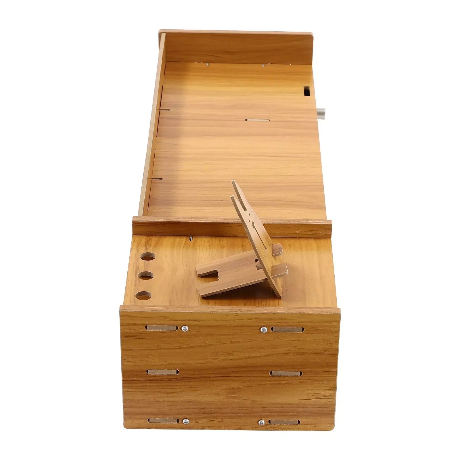 Wood Desk Organizer Stand With Drawers Home Office Desktop Storage Monitor Holder Stand Computer Holder - United States