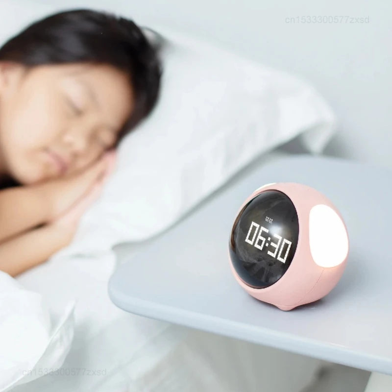 Child Alarm Clock Digital Emotion Table Clock WIth Light Living Room Bedroom Desktop Clock Cute Cartoon Alarm Clock