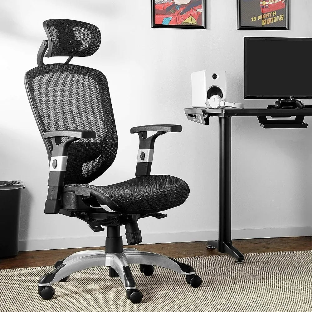 Hyken Ergonomic Swivel Task Chair Adjustable Office Chair with Breathable Mesh and Lumbar Support Perfect for Home