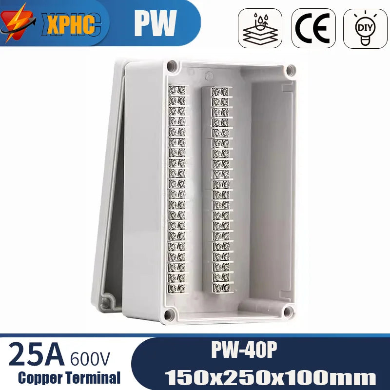 Outdoor ABS Plastic Electric Cable Branch Box Distribution Enclosure Case Home Monitor Waterproof Terminal Junction Box