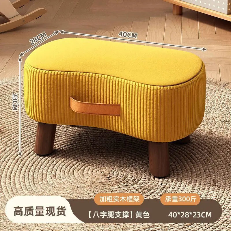 Potable Small Wood Chair Household Shoe Changing Stool Sofa Living Room Foot Rest Stool Tea Table Children Bathroom