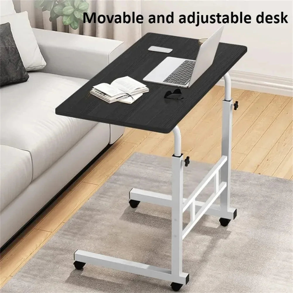 Mobile Computer Desk For Small Space Adjustable Height Rolling Work Desk Portable Standing Writing Desk With Wheels