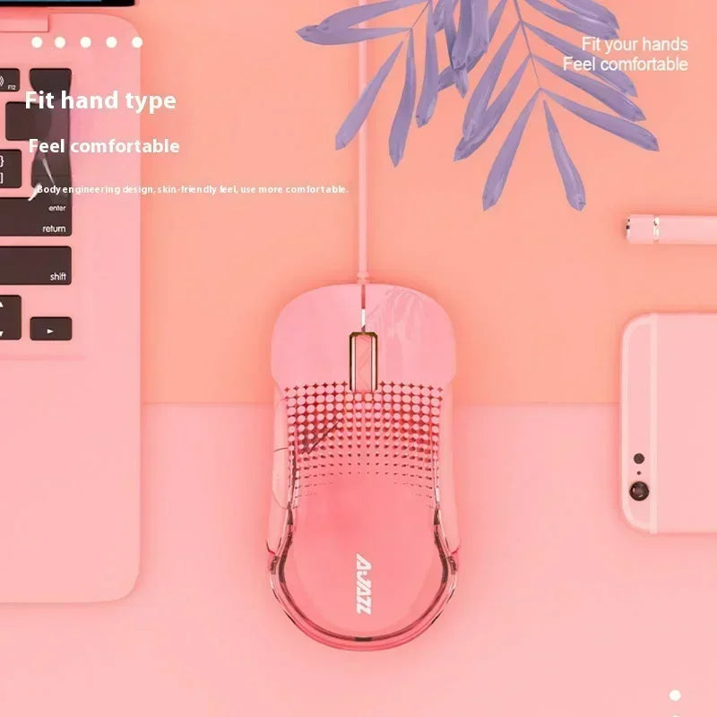 AJAZZ AJ358 RGB Transparent Mouse Transparent back panel RGB Customizable lighting effects PMW3325 chip Ergonomic