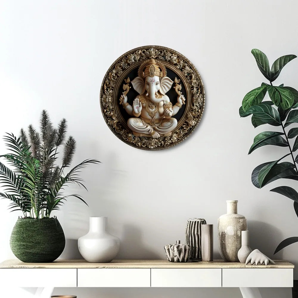 Vintage Indian Elephant God Aluminum Sign Durable Metal Wall Art for Home Office Bar Cafe Decorative Poster