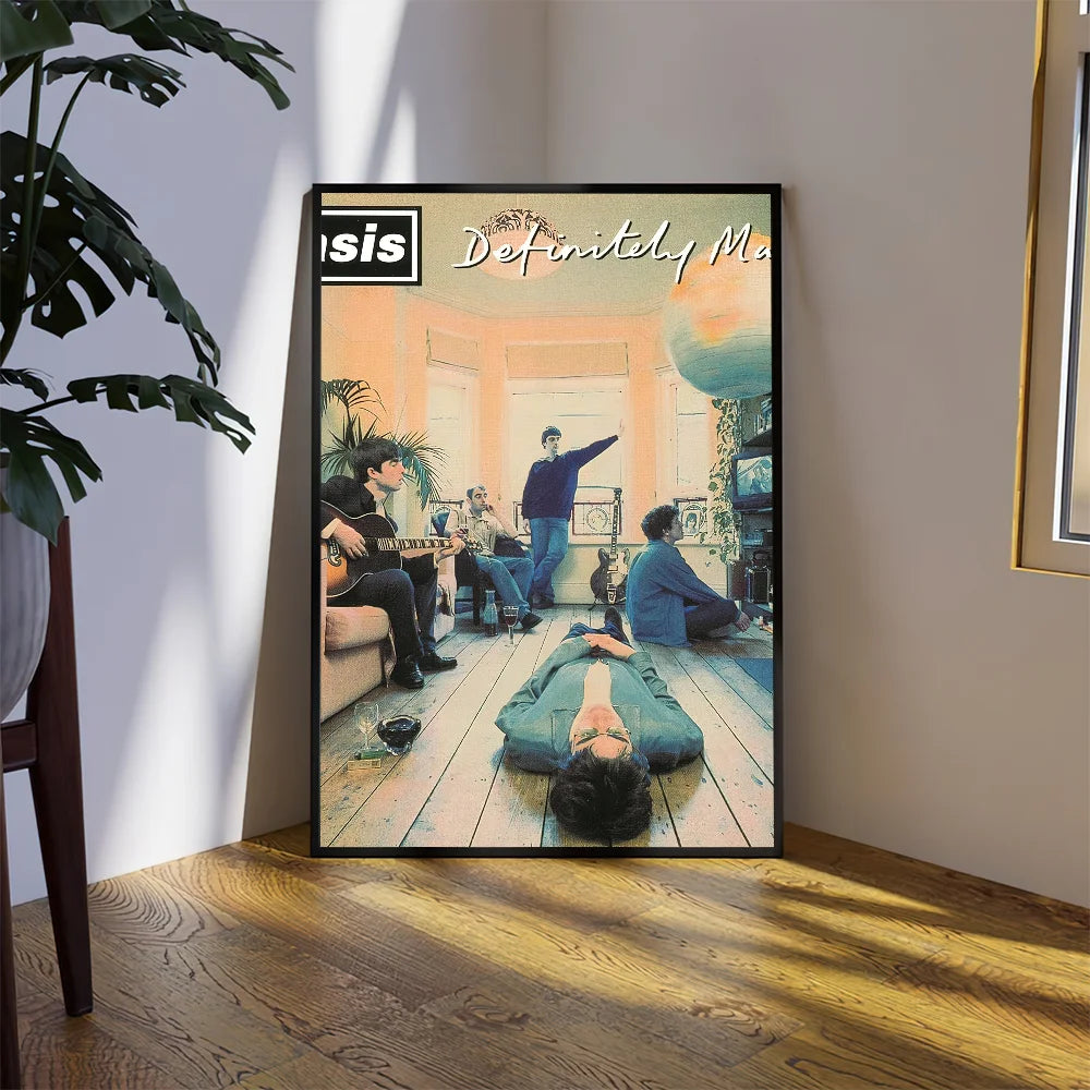 Band O-Oasis D-Definitely M-Maybe Poster Prints Wall Sticker Bedroom Living Home Room Office Decoration Painting Self