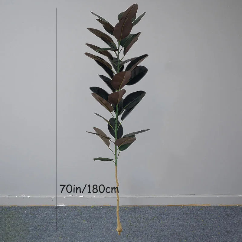 13-70in Large Ficus Tree Artificial Rubber Tree Plastic Banyan Plants Real Touch Banyan Leaves For Home Garden Shop