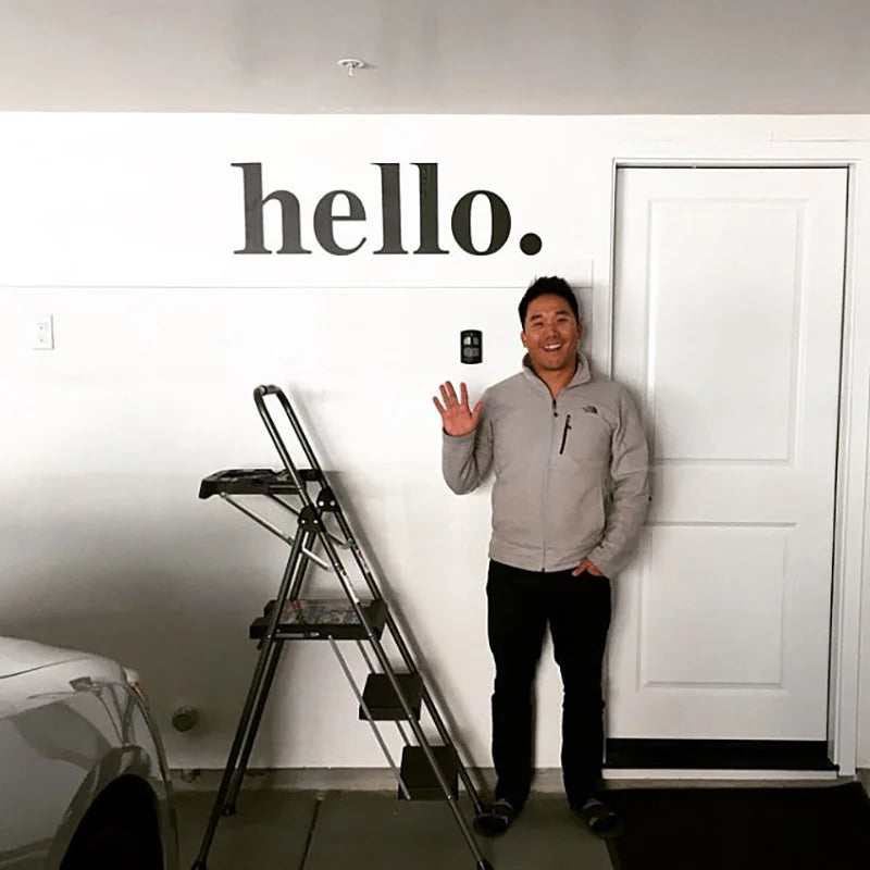 Large Size Hello Quotes Wall Sticker Vinyl Home Decor Living Room Bedroom Office Bussines Door Decals Window Decal