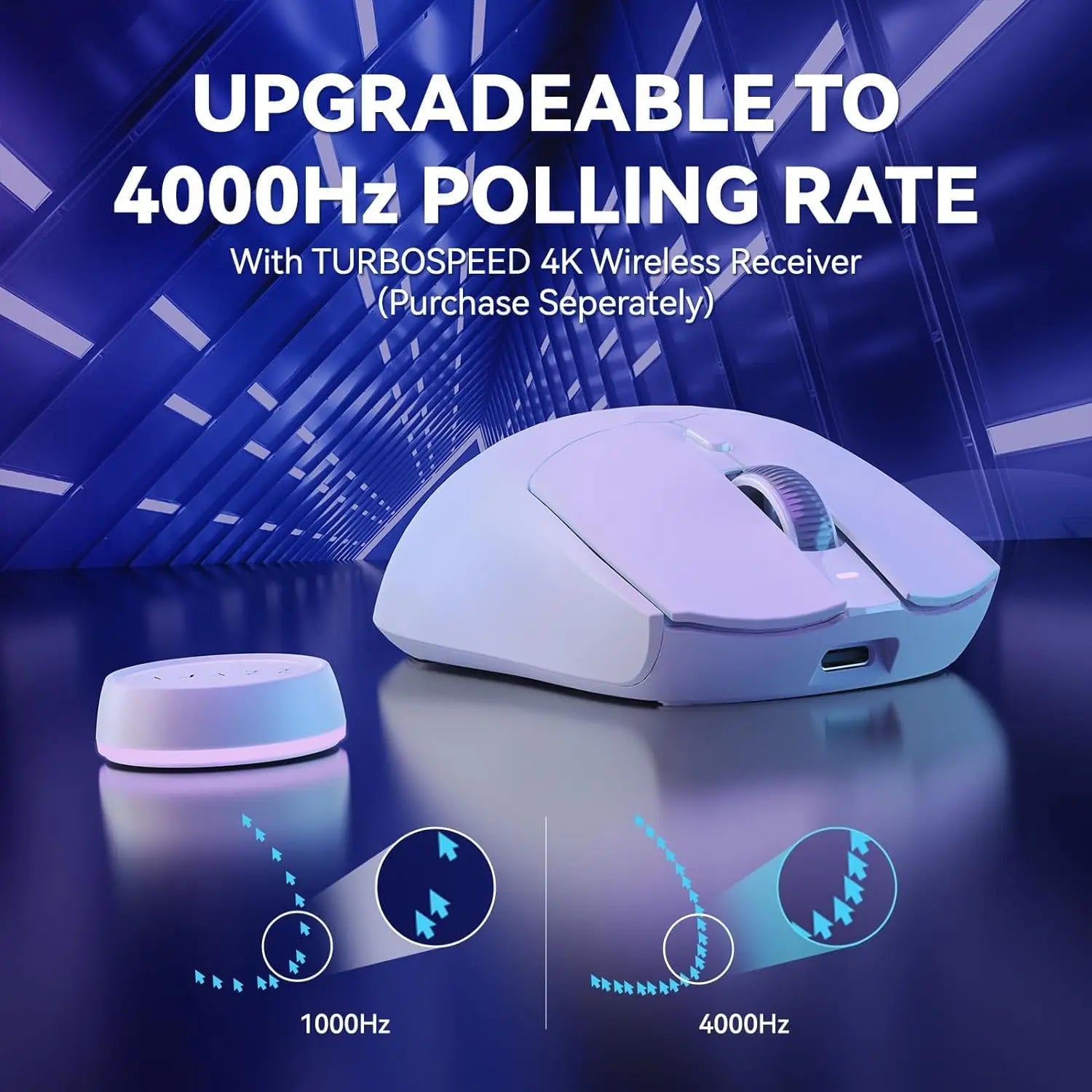 A.JAZZ AJ139 G Pro 4K Wireless Gaming Mouse Ultra-Lightweight 59g with Dual Mode-Wired/2.4Ghz Receiver up to 26K