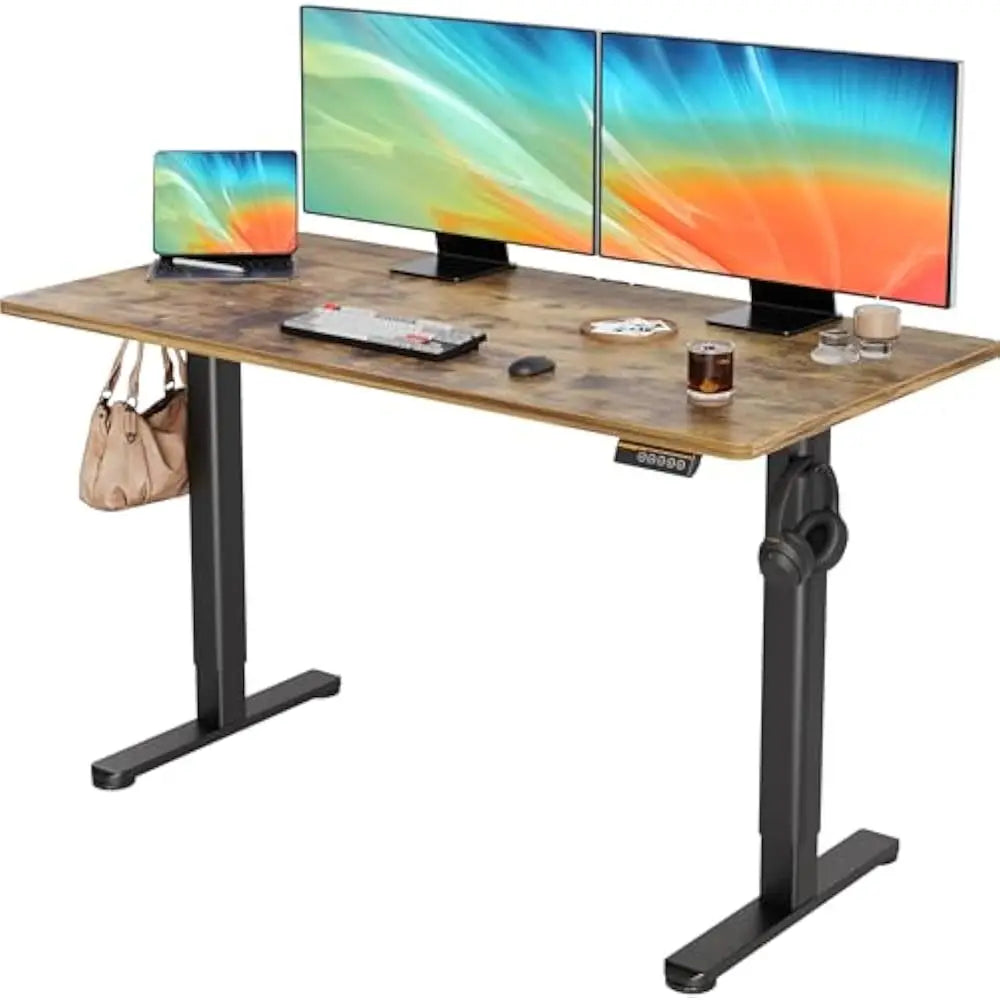 Electric Standing Desk Adjustable Height 48 x 24 Inches Stand up Desk w/Cable Management Home Office Desks with Splice