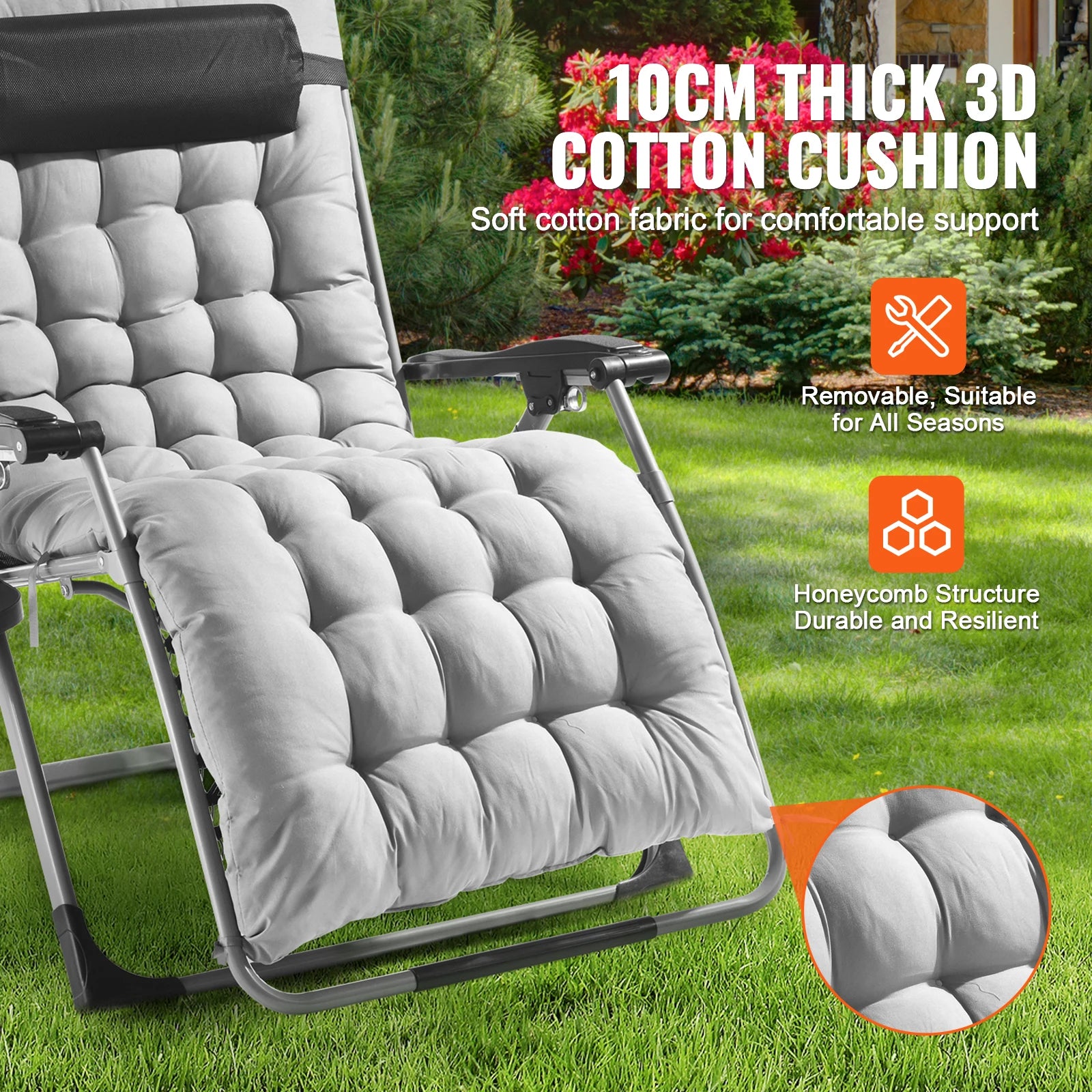 SucceBuy Zero Gravity Chair Zero Gravity Recliner Lounge Chair Adjustable Anti Gravity Chair with Cushion Footrest