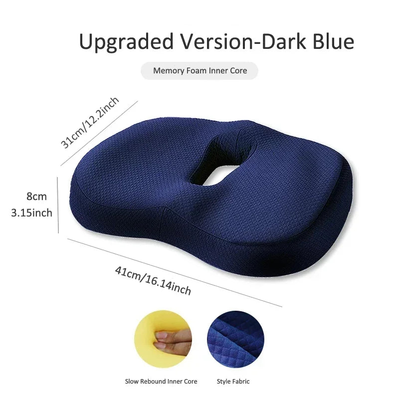 Orthopedic Memory Foam Seat Cushion Set Coccyx Support Cushion Office Chair Waist Back Lumbar Car Seat Hip Massage Pad