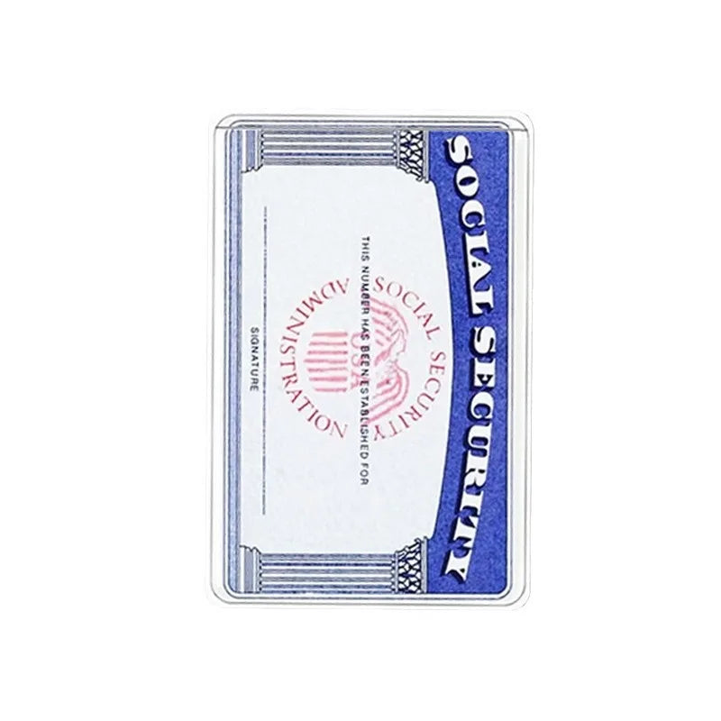 Social Security Card Holder – PVC Material Waterproof Durable Scratch Protection Portable - Clear / United States