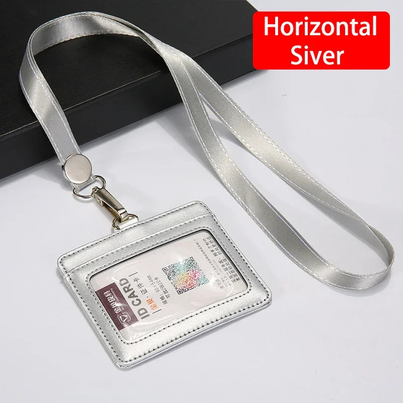 NEW ID Holders Bank Credit Card Holder Unisex Genuine Leather Card Case Business Working Id Badge Name Tag Covers