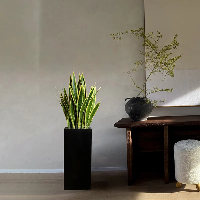 35in Fake Plants Tropical Artificial Tiger Piran Real Touch Sansevieria Leaves Plastic Plants For Home Garden Office