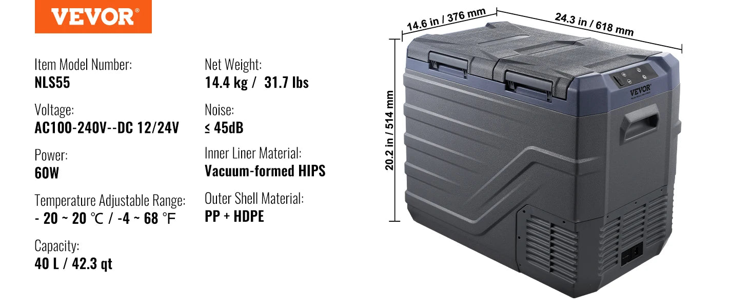 SucceBuy 8L to 75L Car Refrigerator Fridge Portable Icebox Single&Dual Zone w/Blue Tooth Temp Adjustable for Outdoor