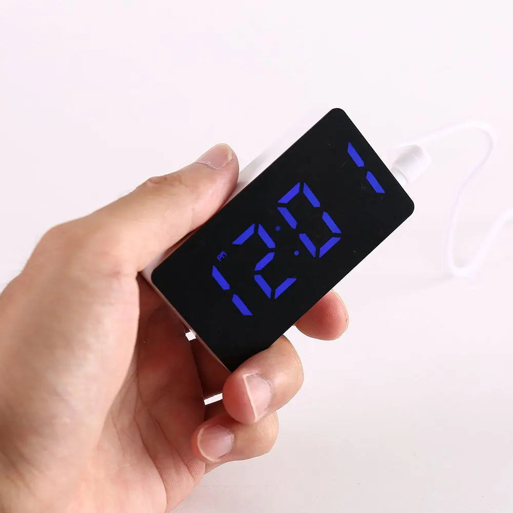 Mini LED Electronic Clock Mirror Watch Smart Small Alarm Clock Desk Digital Mini Table Clock for Bedroom Decoration