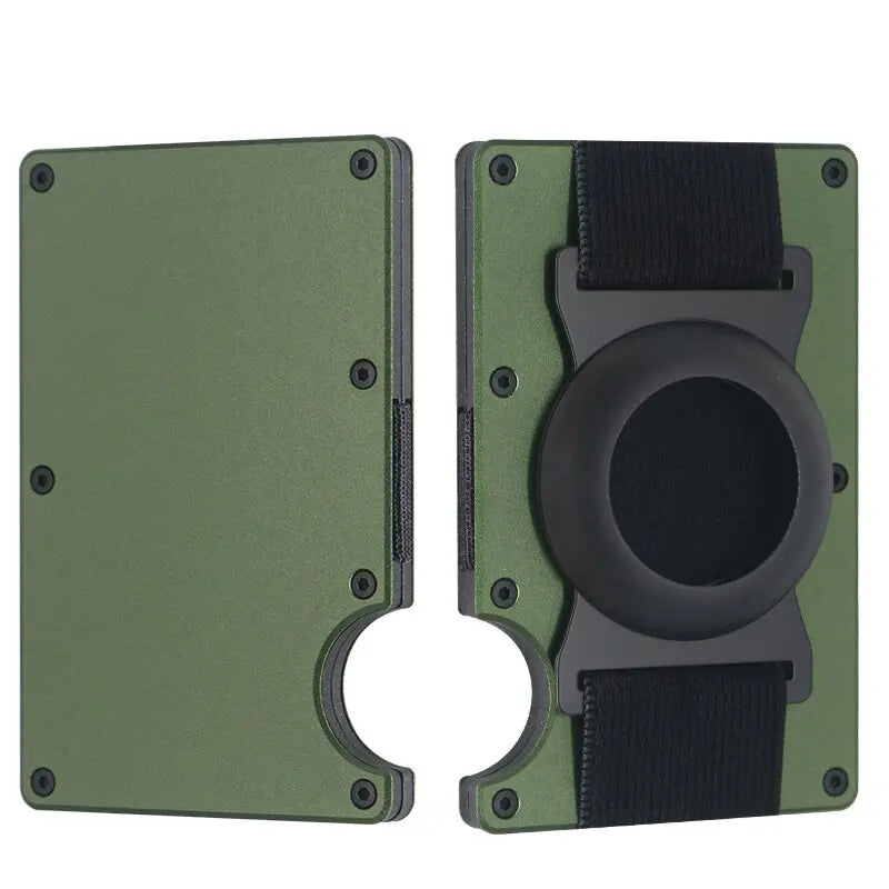 Men Metal Wallet AirTag Holder Aluminum Credit Card Holder Wallet RFID Blocking Slim Wallet for Minimalist Carteira