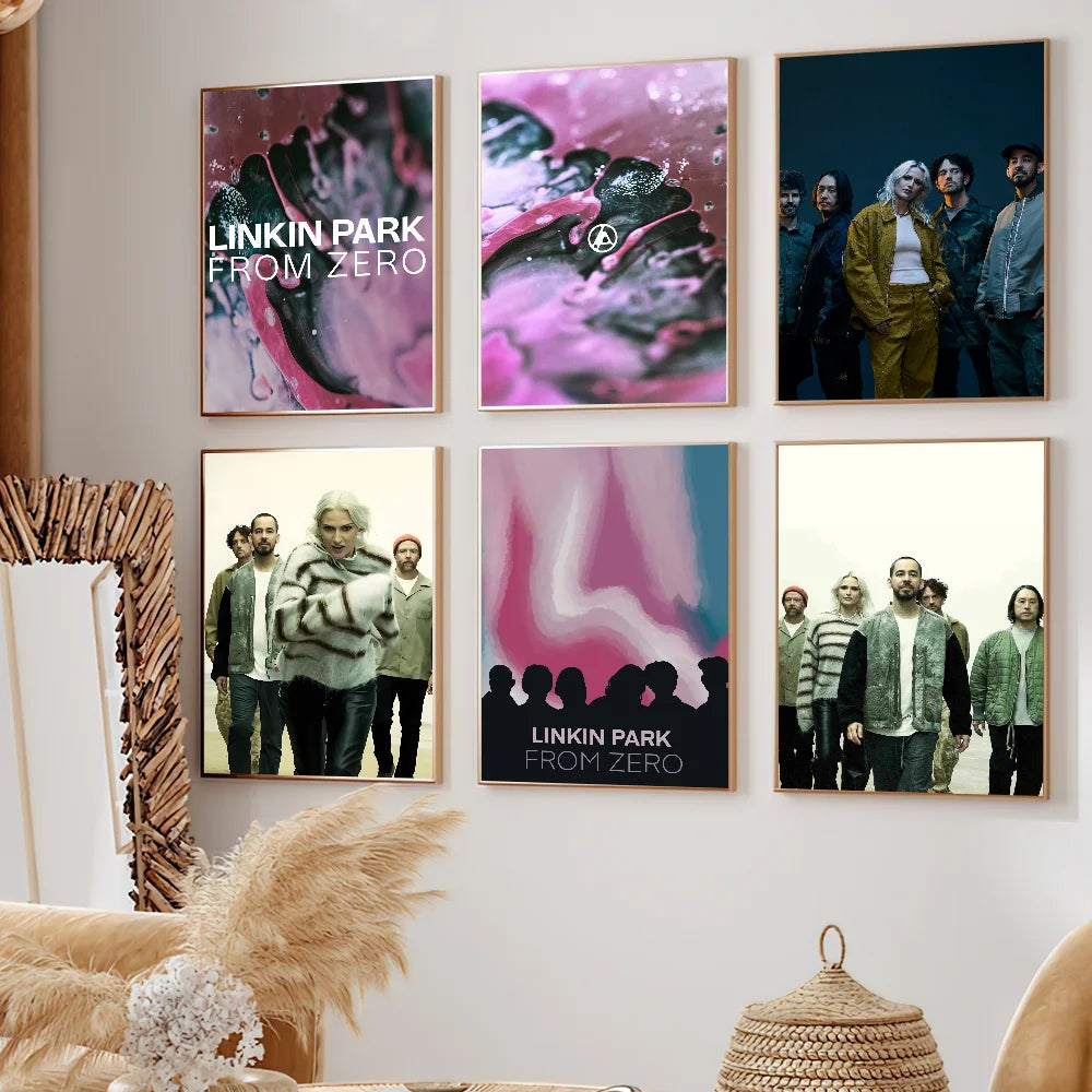 Band L-Linkin Cool P-Park From Zero Poster Self Adhesive Painting Living Room Office Decoration Bedroom Home Wall