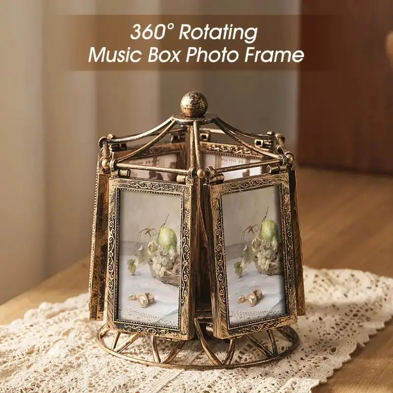 4/5 Inch Wedding Picture Frame Vintage Decoration Home Photo Frame Ornaments Living Room Desk Office Windmill Carousel