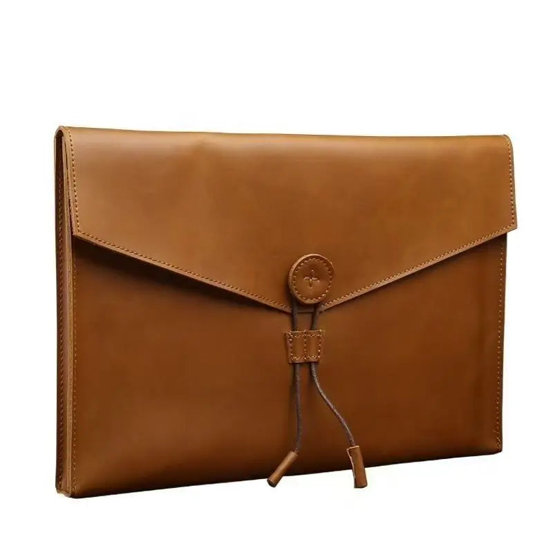 Genuine Leather A4 Document Bag Cow File Bag Crazy Horse Leather Official Document Bag Simple and Casual Document Bag