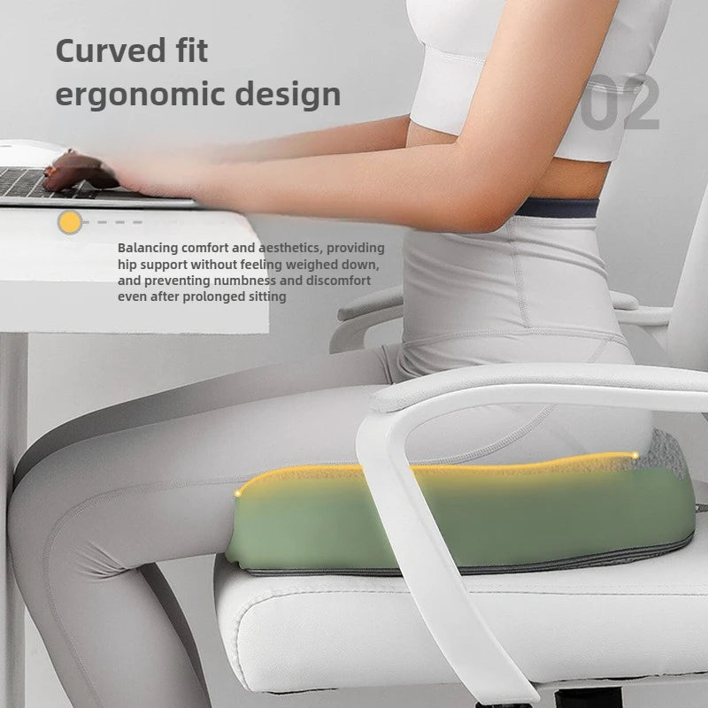 Memory Foam Office Seat Cushion for Long Sitting Orthopedic Comfort Improved Posture Ergonomic Pain Relief