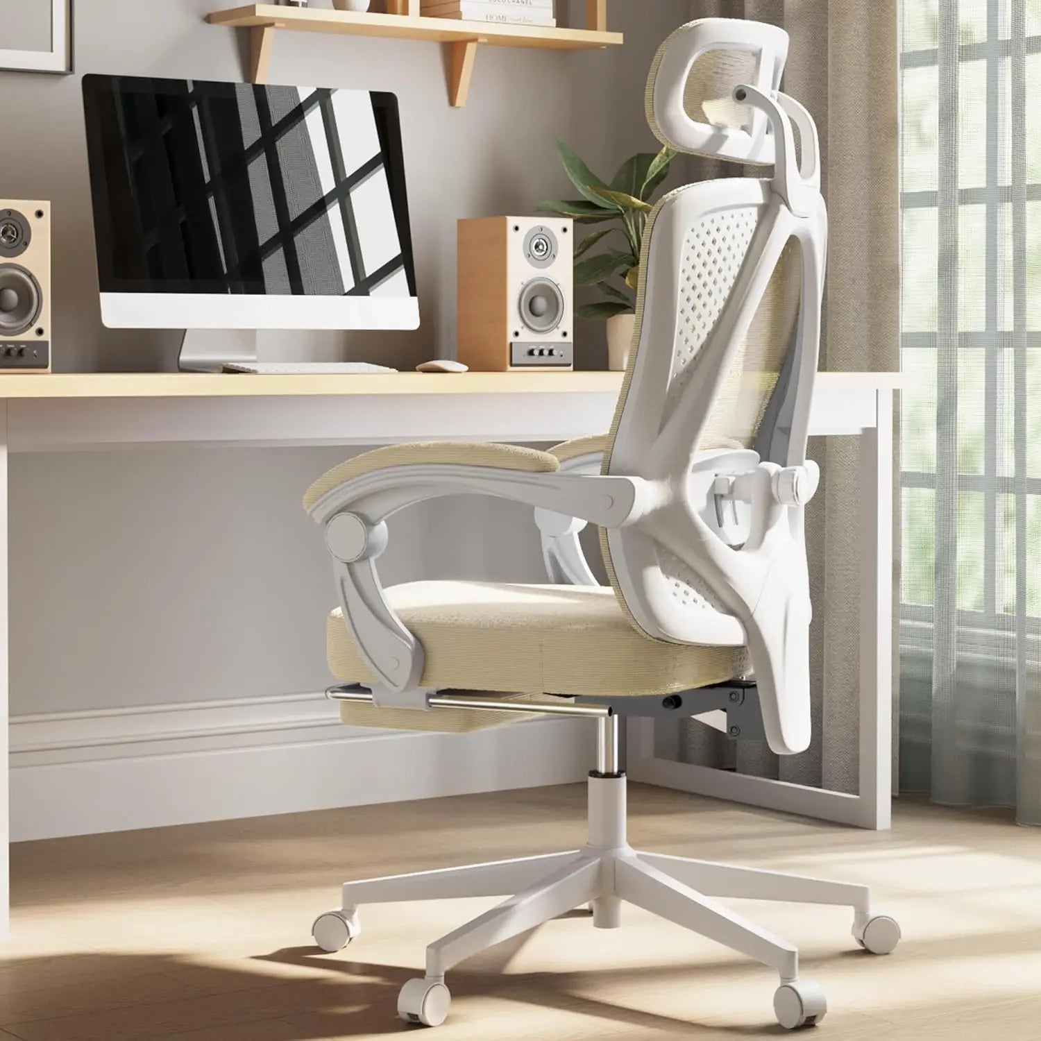 Dowinx Ergonomic Office Chair,Mesh Computer Chair with Pocket Spring Desk Chair with Adjustable Lumbar Support