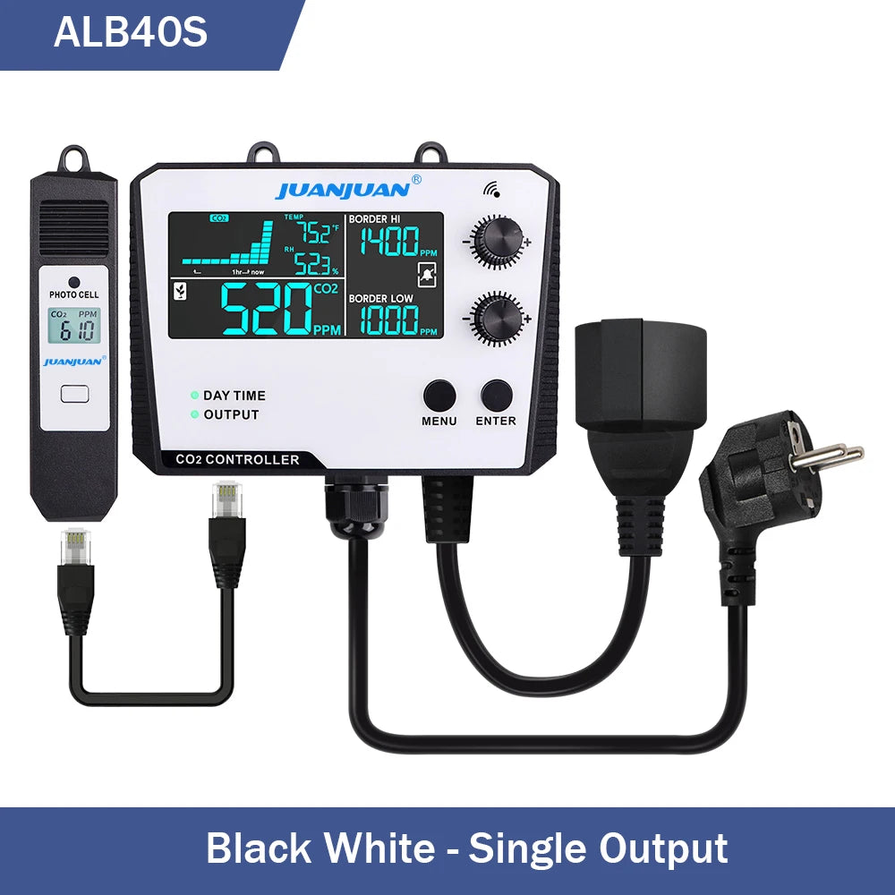 0~5000ppm CO2 Controller LCD Display Air Quality Monitor CO2 Concentration Control Carbon Dioxide Regulator for Plant