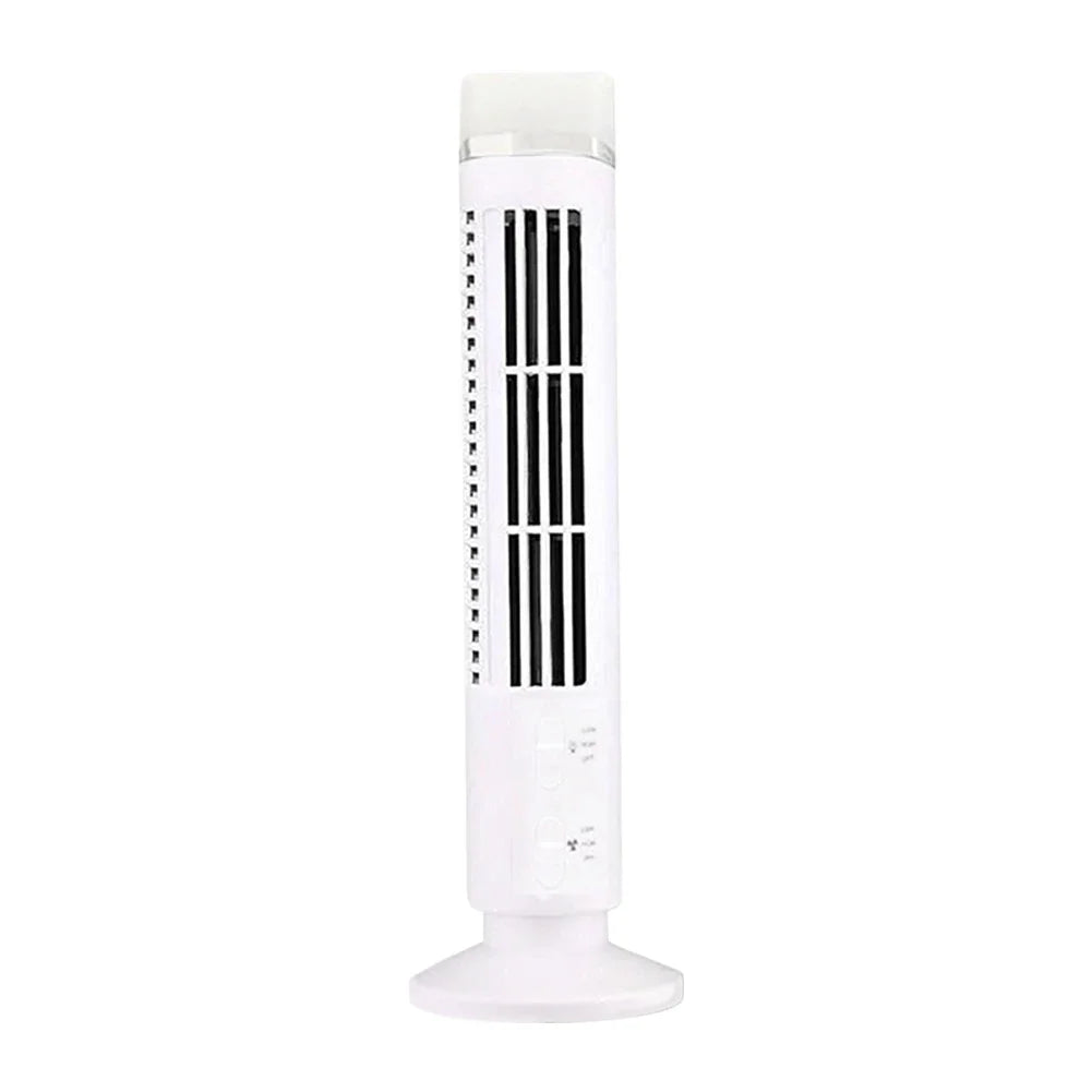 LED Tower Fan Bladeless Cooling Fan 2 Gear Speed No Leaf Air Conditioner Portable Electric Floor Fan for Living Room