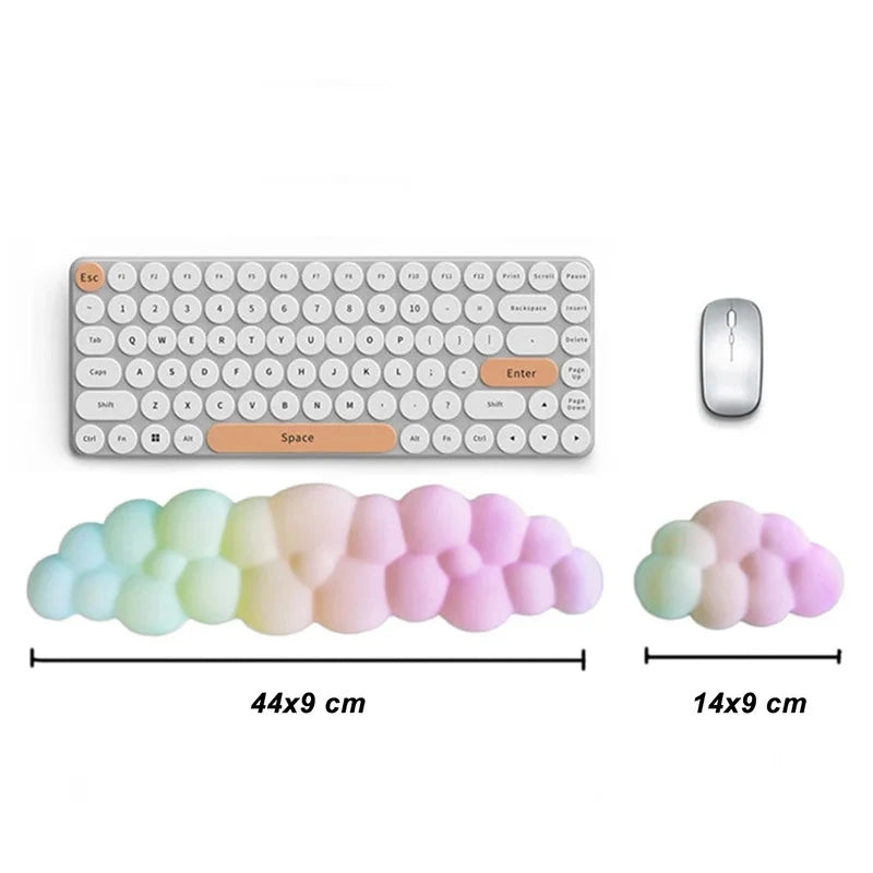 Cloud Keyboard Wrist Rest Mouse Pad Wrist Support Keyboard Set with Ergonomic Memory Foam Anti-Slip Base for Home