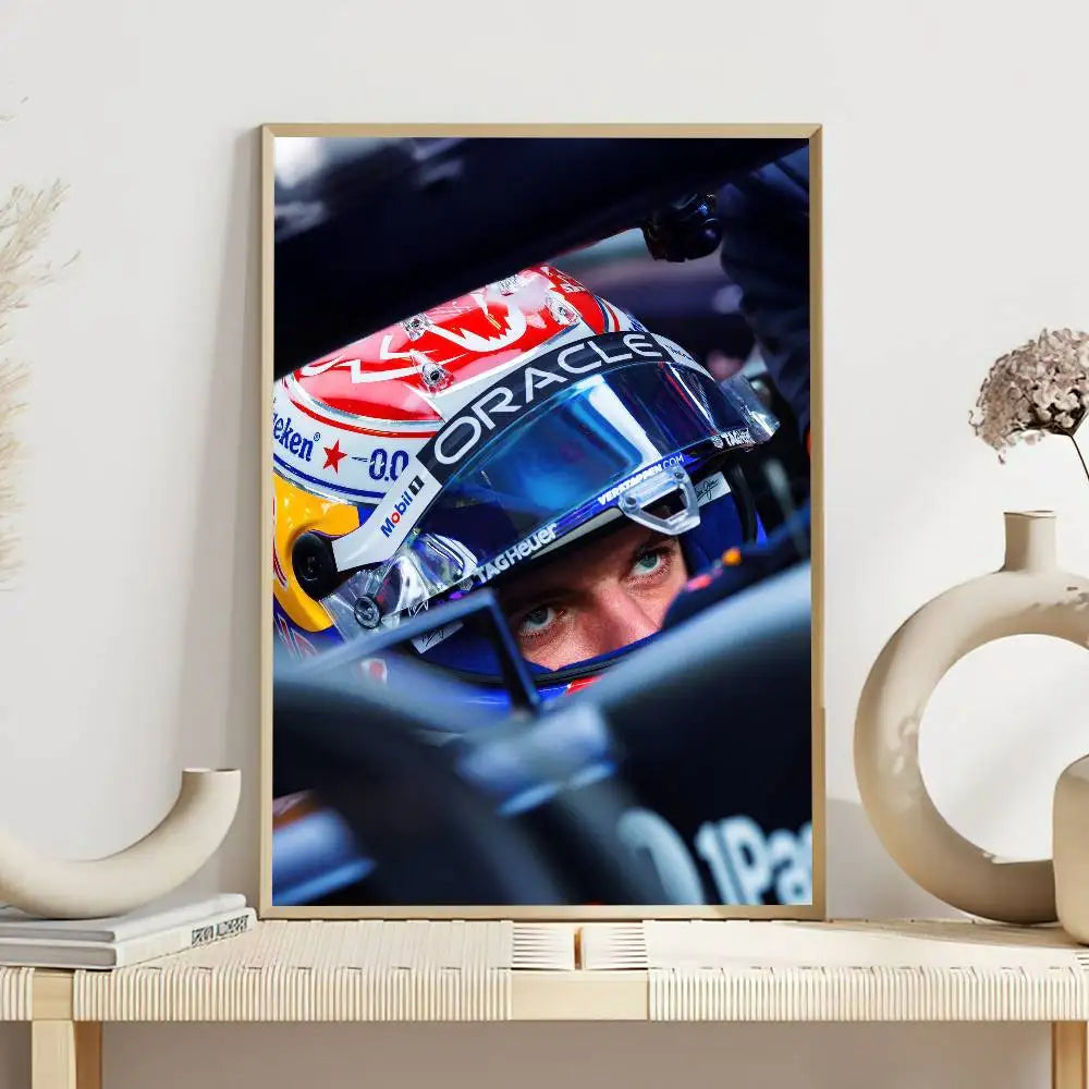 F1 Racer M-Max V-Verstappen Poster Self Adhesive Painting Living Room Office Decoration Bedroom Home Wall Sticker