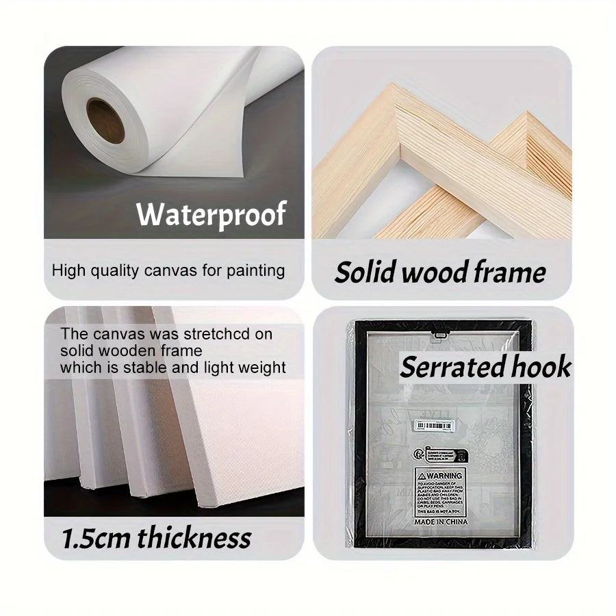 1PC Elegant White Floral Canvas Art Vintage Gold Flower Wall Decoration Living Room Bedroom Office Room Decoration