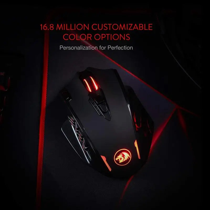 Redragon M913 Gaming 16000 DPI Wired 2.4Ghz Wireless RGB Optical Gamer Mice 16 Programmable Buttons Black/White Mouse