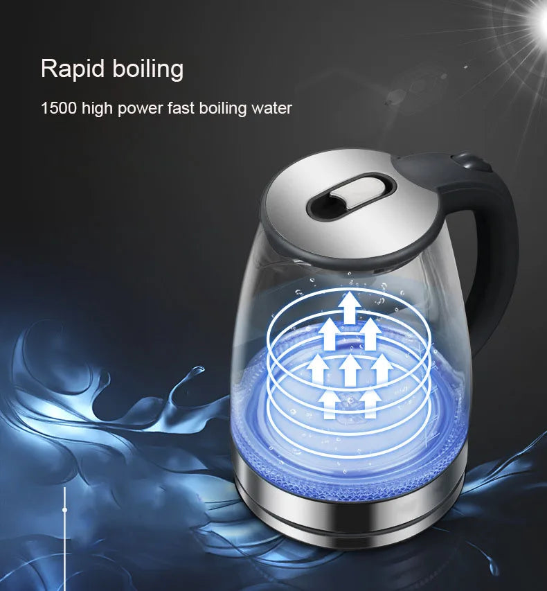 Household Kettle Glass Tea Bottle Electric Heating Kettle Teapot Cup Water Heater Portable Tea Pot Boiler