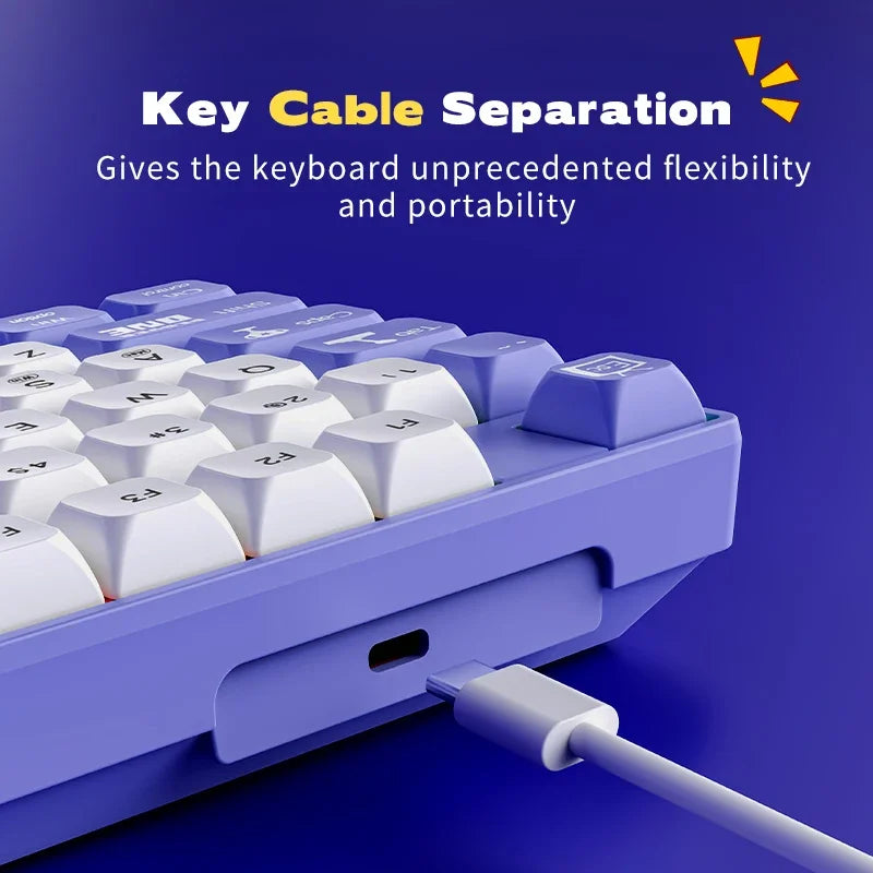 Ajazz AK870MC Wired Mechanical Gaming Keyboard 75% Layout Hot Swap Keyboards 87 Keys Red Brown Switch for Laptop