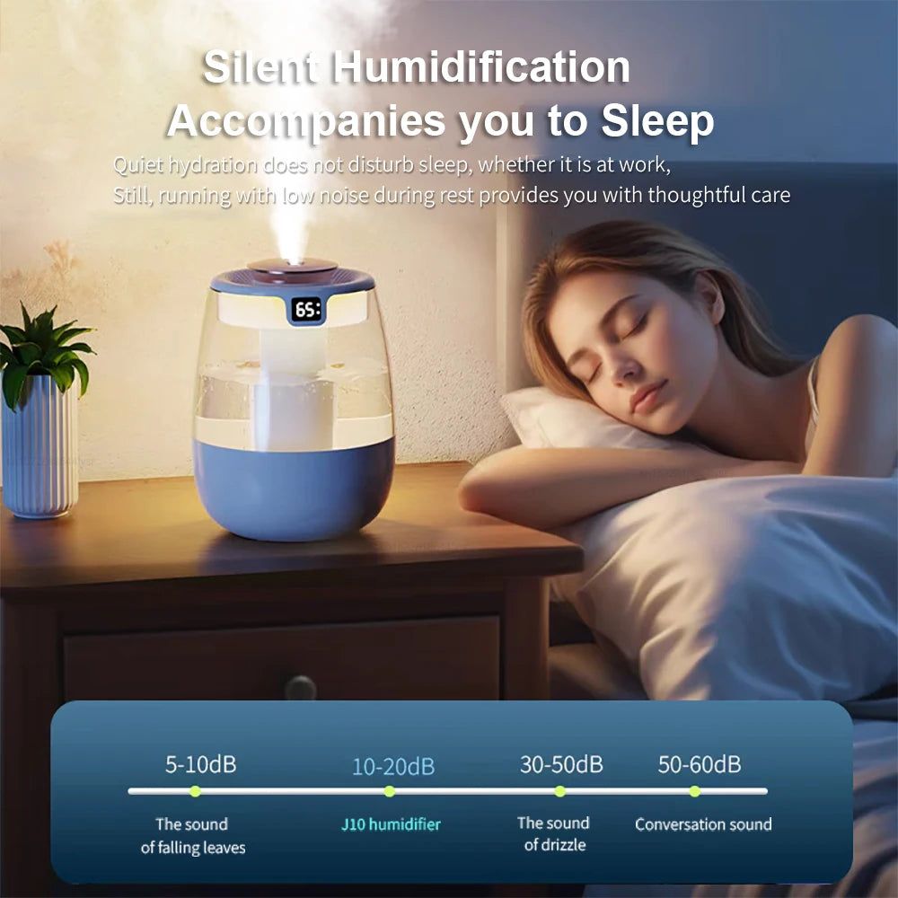 Air Humidifier Professional Large Capacity Double Spray Port Cool Mist Maker for Home Room Office Mute Desktop Air