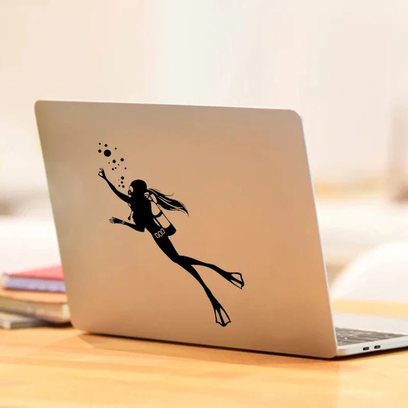 Girl Scuba Diver Wall Decal Which Can Be Combined With A Fire Extinguisher Office Creative Wall Sticker Car Laptop Cup