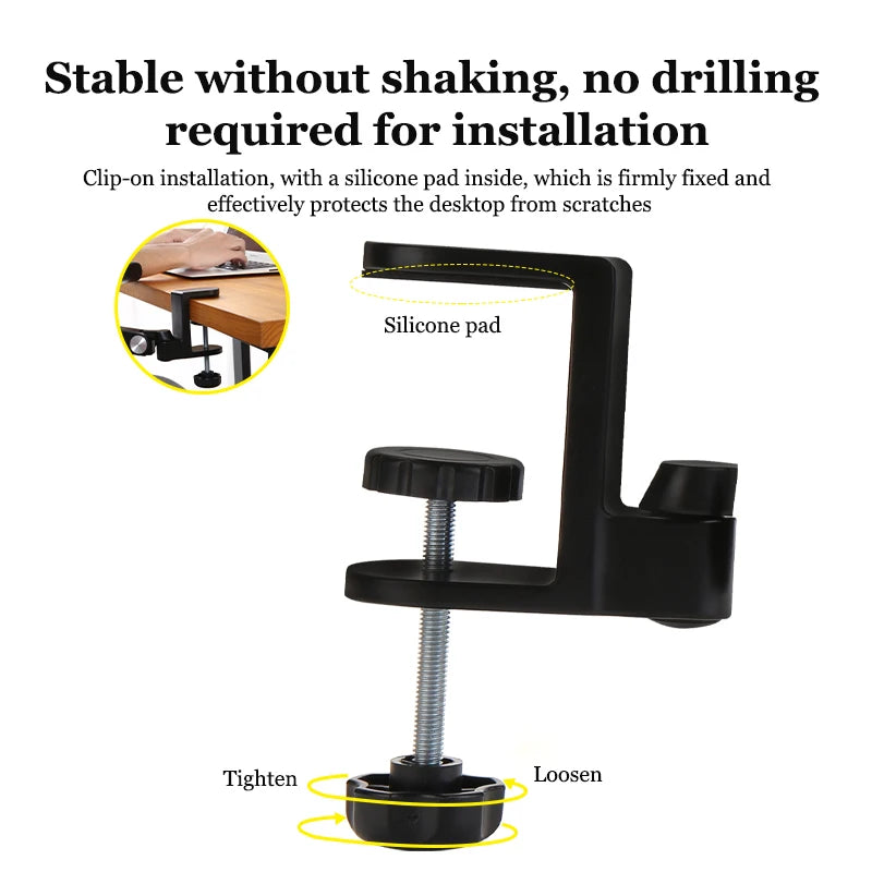 360° Rotation Metal Arm Rest Wrise Support Ergonomic Computer Adjustable Mouse Pad Armrest Comfort Office Extended Hand